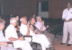 Dr. Tiwari showing the Alumni website