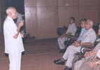 Dr. T.B. Singh Chairman of Alumni Association addressing the audience