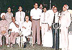 Prof. B.N.B. Rao, Dr. Dharkar, Dr. C.P. Tiwari, Dr. C.S. Anand, Dr. Mahendra Prasad at dinner meeting, 1985
